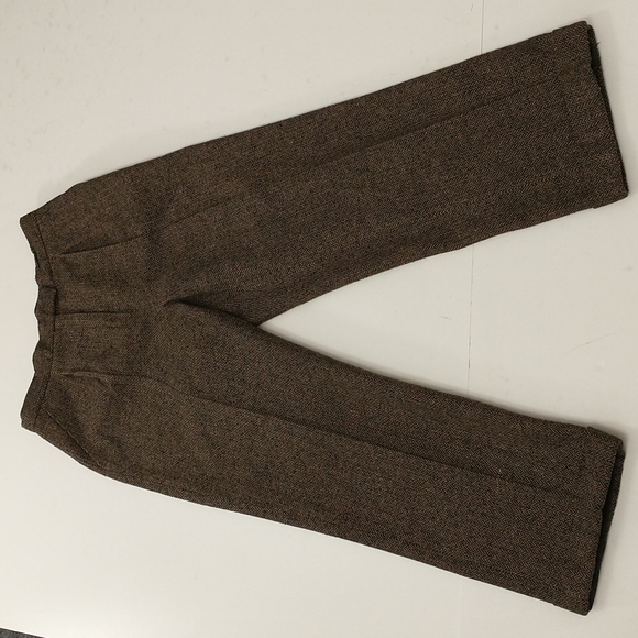 Herringbone Tweed Wool Blend Pants Italian Quality Cuffed w Single Pleat 10P - Picture 4 of 8